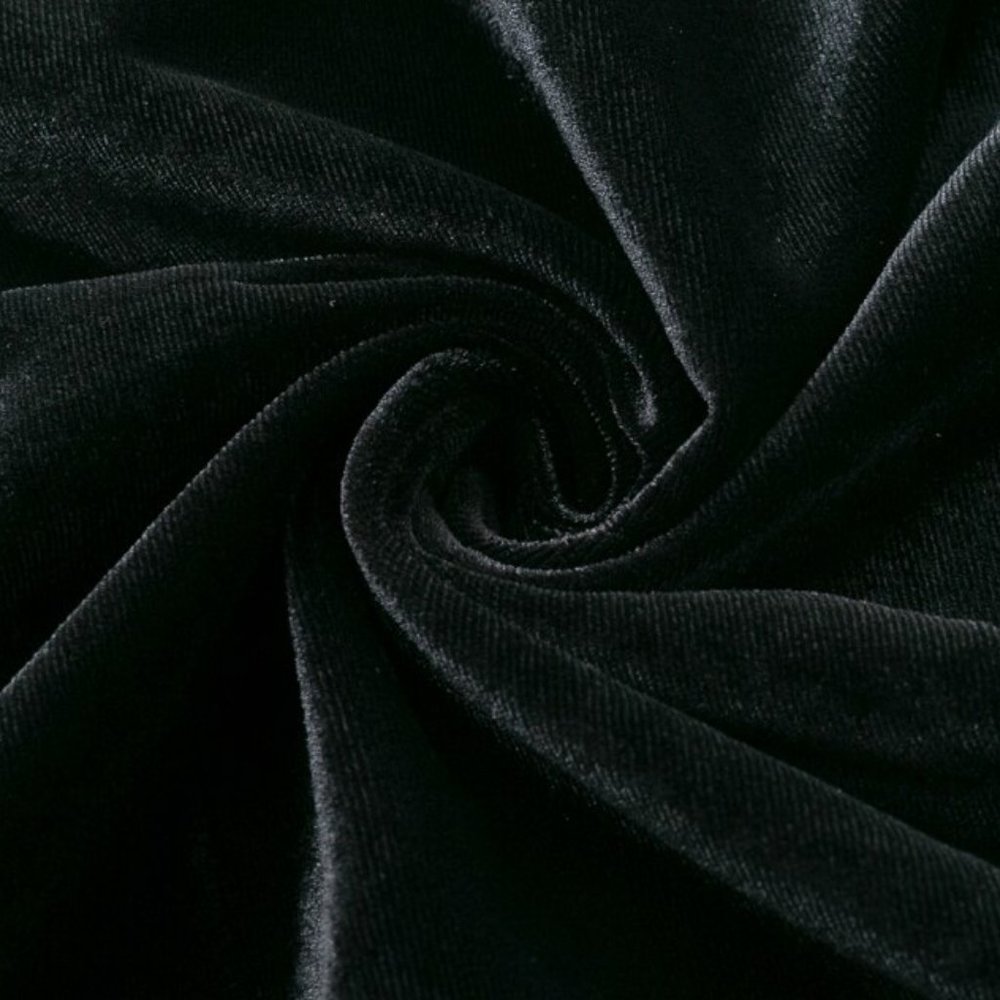 Embroidered Velvet Black Mini Skirt - Picture 4 of 8